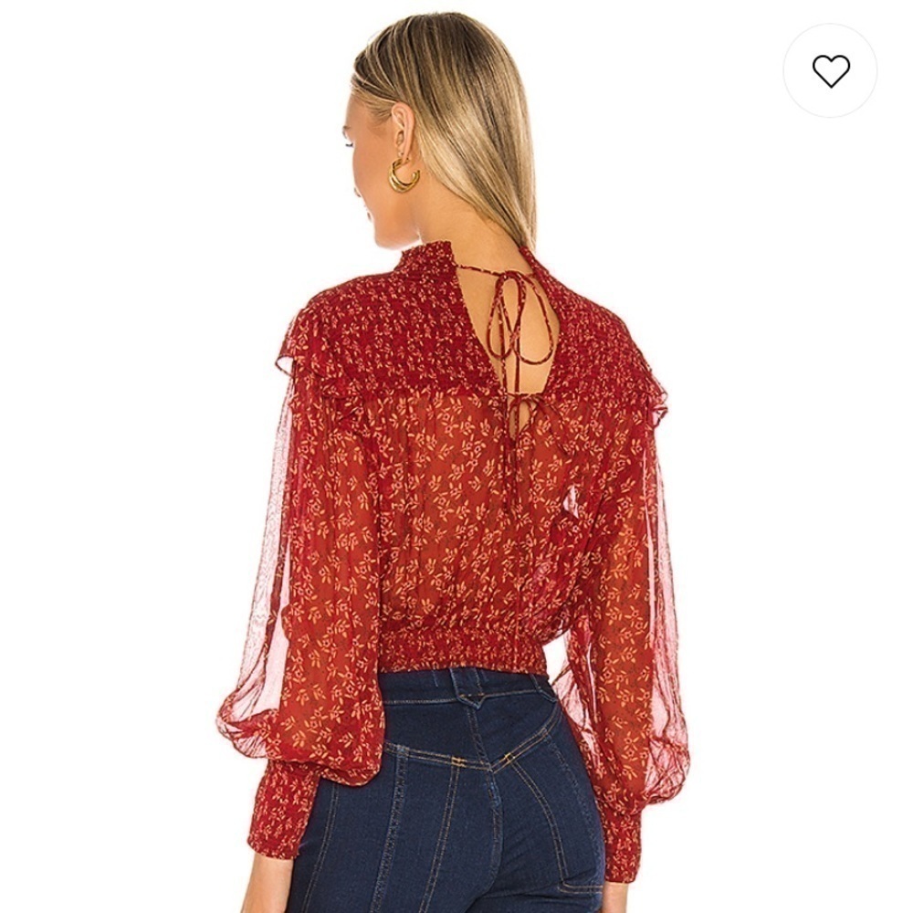 NWT Free People Roma Floral Sheer Blouse - Picture 3 of 8